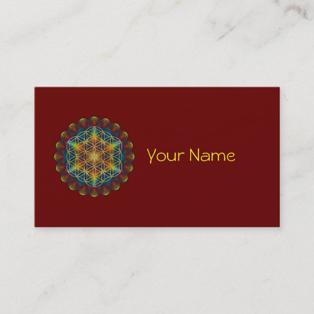 FLOWER OF LIFE / Blume des Lebens - Mandala III Business Card (Front)