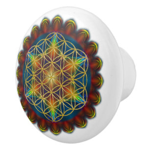 Flower Of Life / Blume des Lebens - Mandala III Ceramic Knob