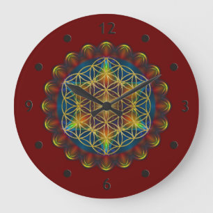 FLOWER OF LIFE / Blume des Lebens - Mandala III Large Clock
