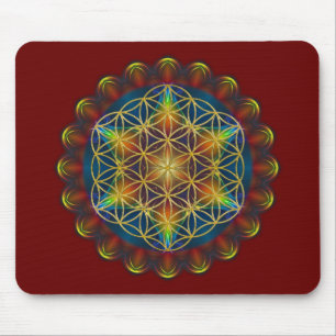 FLOWER OF LIFE / Blume des Lebens - Mandala III Mouse Mat