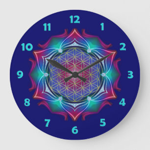 FLOWER OF LIFE / Blume des Lebens - Mandala IV Large Clock