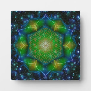 FLOWER OF LIFE/Blume des Lebens Mandala V Square Plaque