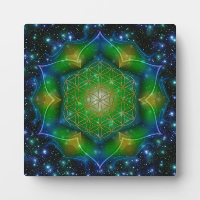 FLOWER OF LIFE/Blume des Lebens Mandala V Square Plaque (Front)