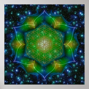 FLOWER OF LIFE/Blume des Lebens Mandala V Square Poster