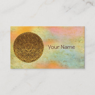 Flower Of Life / Blume des Lebens - medal gold Business Card