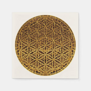Flower Of Life / Blume des Lebens - medal gold Napkin