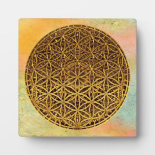 Flower Of Life / Blume des Lebens - medal gold Plaque