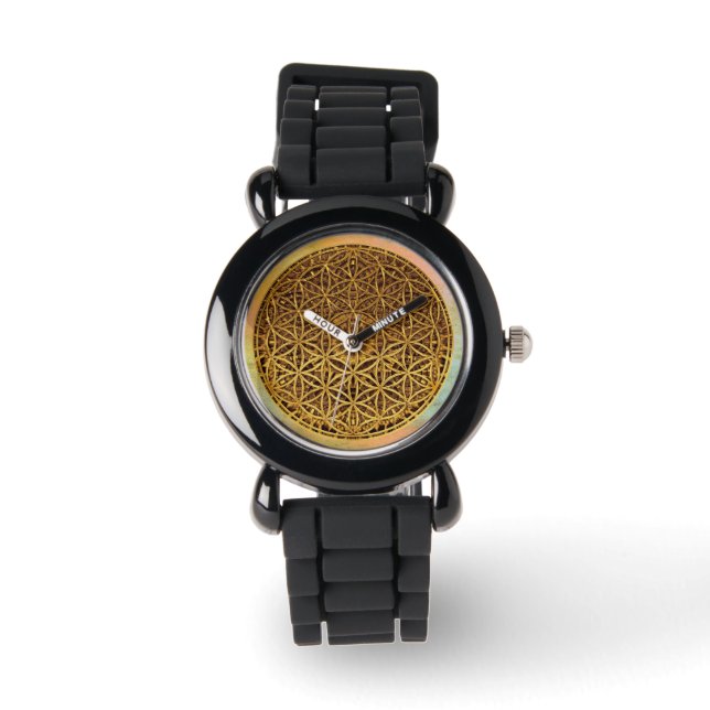 Flower Of Life / Blume des Lebens - medal gold Watch (Front)