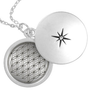 Flower of Life Blume des Lebens Metallic Silver Silver Plated Necklace