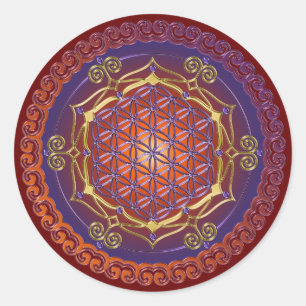 FLOWER OF LIFE / Blume des Lebens - Ornament I Classic Round Sticker