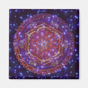 FLOWER OF LIFE/Blume des Lebens Ornament I Square Magnet