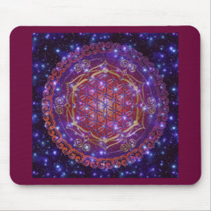 FLOWER OF LIFE/Blume des Lebens Ornament I Square Mouse Mat