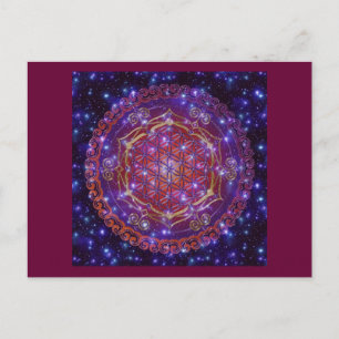 FLOWER OF LIFE/Blume des Lebens Ornament I Square Postcard