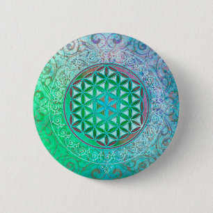 Flower Of Life / Blume des Lebens - Ornament IV 6 Cm Round Badge
