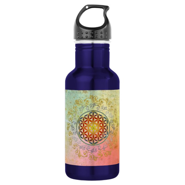 Flower of Life / Blume des Lebens - Ornament IV BG 532 Ml Water Bottle (Front)