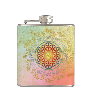 Flower of Life / Blume des Lebens - Ornament IV BG Hip Flask