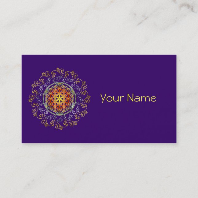 FLOWER OF LIFE / Blume des Lebens - Ornament IV Business Card (Front)