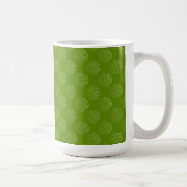 Flower Of Life / Blume des Lebens - pattern green Coffee Mug (Right)