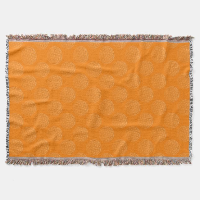 Flower of Life / Blume des Lebens - pattern orange Throw Blanket (Front)