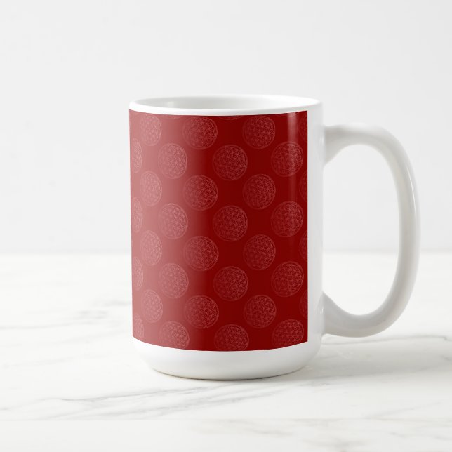 Flower Of Life / Blume des Lebens - pattern red Coffee Mug (Right)