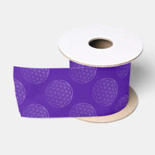Flower of Life / Blume des Lebens - pattern violet Satin Ribbon