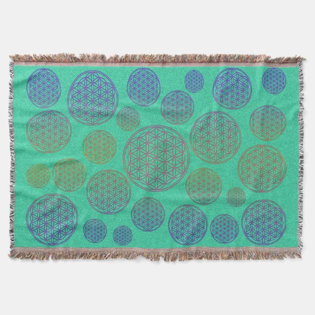 Flower of Life / Blume des Lebens - pattern violet Throw Blanket (Front)