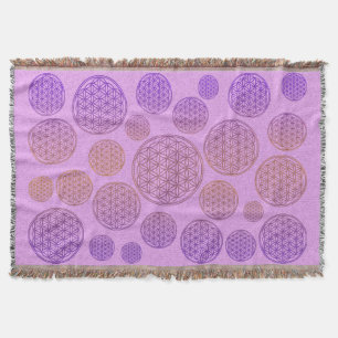 Flower of Life / Blume des Lebens - pattern violet Throw Blanket