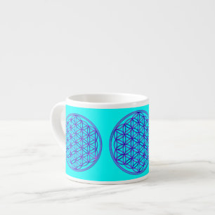 Flower of Life / Blume des Lebens - pink blue Espresso Cup