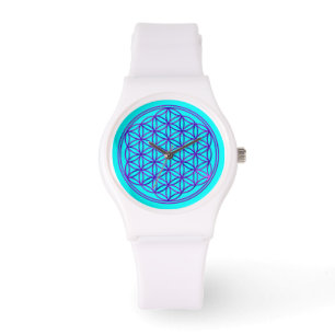 Flower of Life / Blume des Lebens - pink blue Watch
