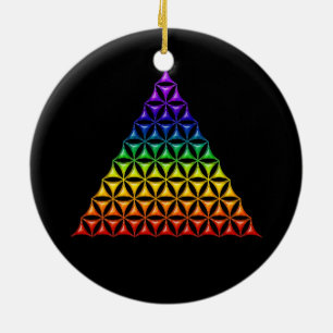 Flower Of Life / Blume des Lebens - pyramid chakra Ceramic Tree Decoration