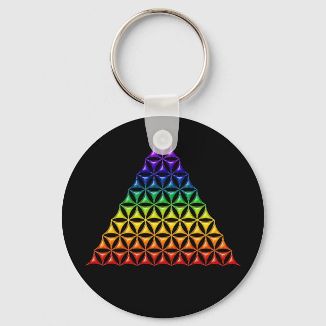 Flower Of Life / Blume des Lebens - pyramid chakra Key Ring (Front)