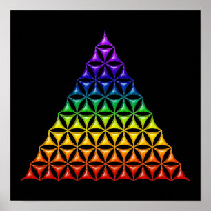 Flower Of Life / Blume des Lebens - pyramid chakra Poster