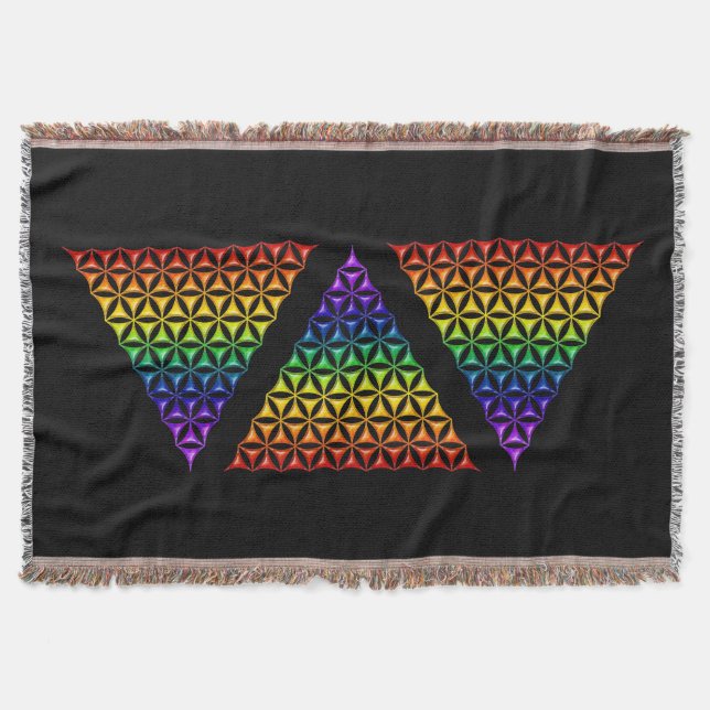 Flower Of Life / Blume des Lebens - pyramid chakra Throw Blanket (Front)