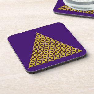 Flower Of Life / Blume des Lebens - pyramid gold Coaster