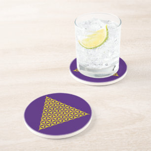 Flower Of Life / Blume des Lebens - pyramid gold Coaster