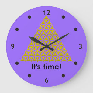 Flower Of Life / Blume des Lebens - pyramid gold Large Clock