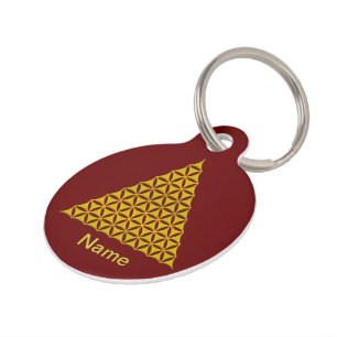 Flower Of Life / Blume des Lebens - pyramid gold Pet Tag