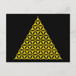 Flower Of Life / Blume des Lebens - pyramid gold Postcard