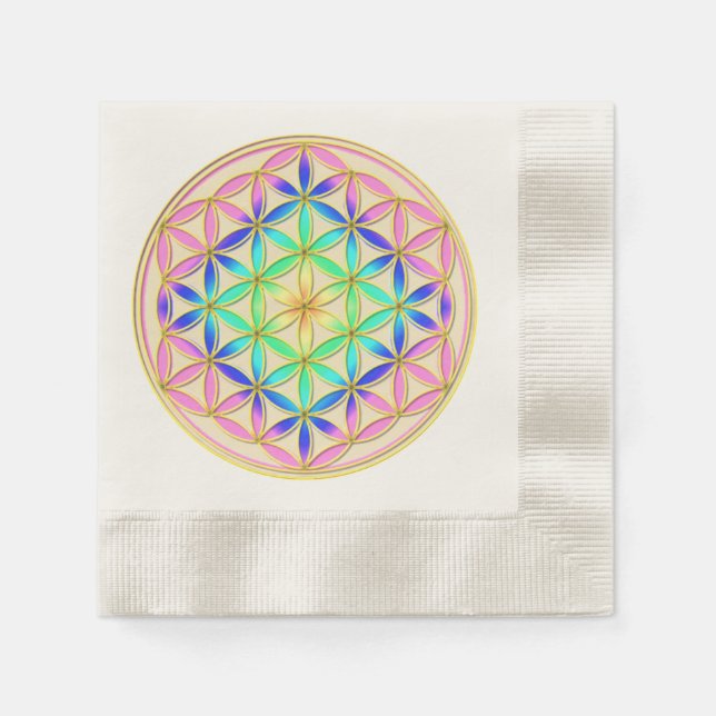Flower of Life Blume des Lebens Romantic Colours Napkin (Front)
