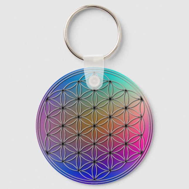 Flower of Life Blume des Lebens Romantic Key Ring (Front)