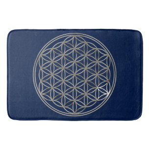 Flower Of Life / Blume des Lebens - silver Bath Mat