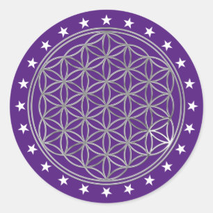 Flower Of Life / Blume des Lebens - silver Classic Round Sticker