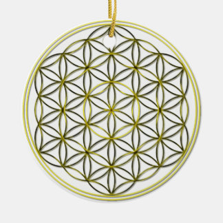 Flower of Life Blume des Lebens Silver Gold Ceramic Tree Decoration