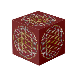 Flower Of Life / Blume des Lebens - silver gold Cube