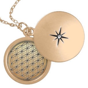 Flower of Life Blume des Lebens Silver Gold Gold Plated Necklace