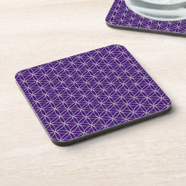Flower of Life / Blume des Lebens - silver pattern Coaster (Left Side)