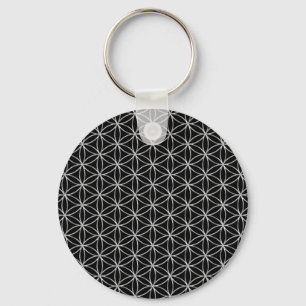 Flower of Life / Blume des Lebens - silver pattern Key Ring