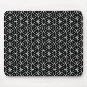 Flower of Life / Blume des Lebens - silver pattern Mouse Mat