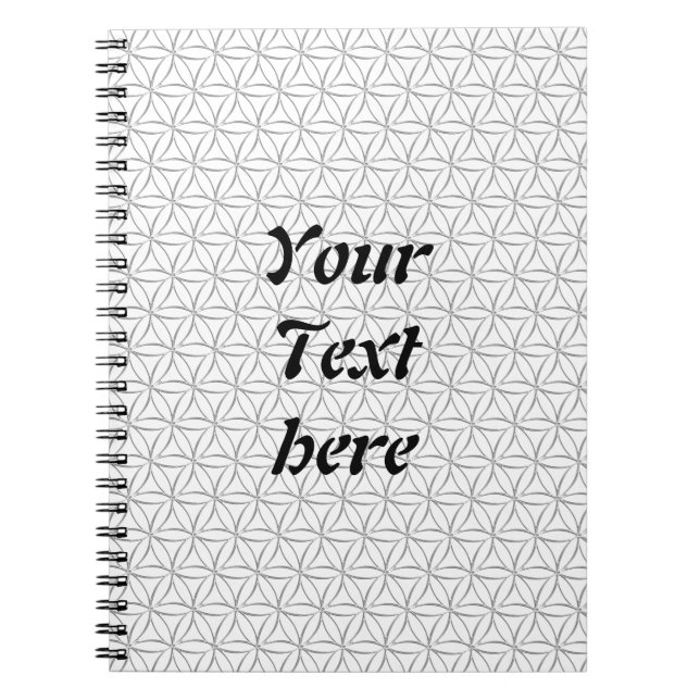 Flower of Life / Blume des Lebens - silver pattern Notebook (Front)