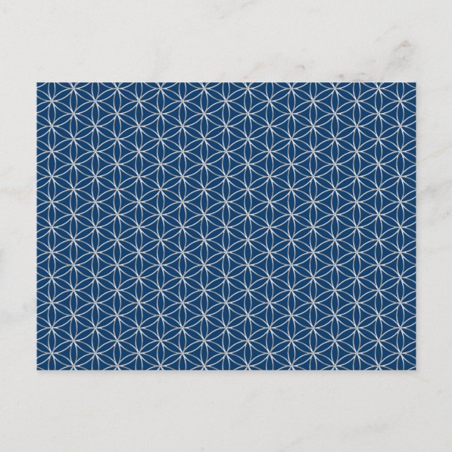 Flower of Life / Blume des Lebens - silver pattern Postcard (Front)